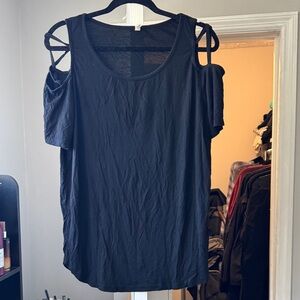 Black Cold Shoulder Blouse